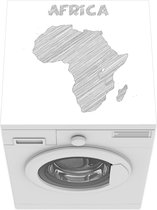 Wasmachine beschermer mat - Kaart van Afrika grove schets - Breedte 60 cm x hoogte 60 cm