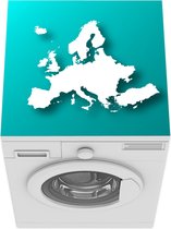 Wasmachine beschermer mat - Europa in wit op donker -en lichtblauw - Breedte 60 cm x hoogte 60 cm