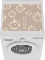Wasmachine beschermer mat - Londen - Klok - Patroon - Vintage - Breedte 55 cm x hoogte 45 cm