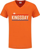 Koningsdag Dames T-Shirt oranje KINGSDAY maat M