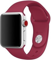 Siliconen Sportbandje | Geschikt voor Apple Watch | 38 mm | 40 mm | 41 mm | M/L | iWatch bandje | Horlogebandje | Series 1 2 3 4 5 6 7 SE | Roestvrij - Wijnrood - Bordeaux - Rose R