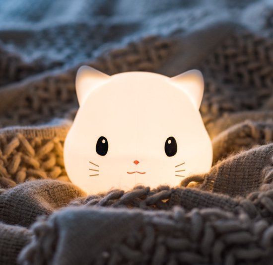 Sleepy Friends - LED - Nachtlampje Kinderen - Liggend katje - Babykamer -  USB... | bol.com