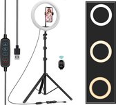 Ringlamp met statief voor smartphone - 30 lichtstanden - 186 cm hoog - voor TikTok, YouTube en Make-up van Zedar