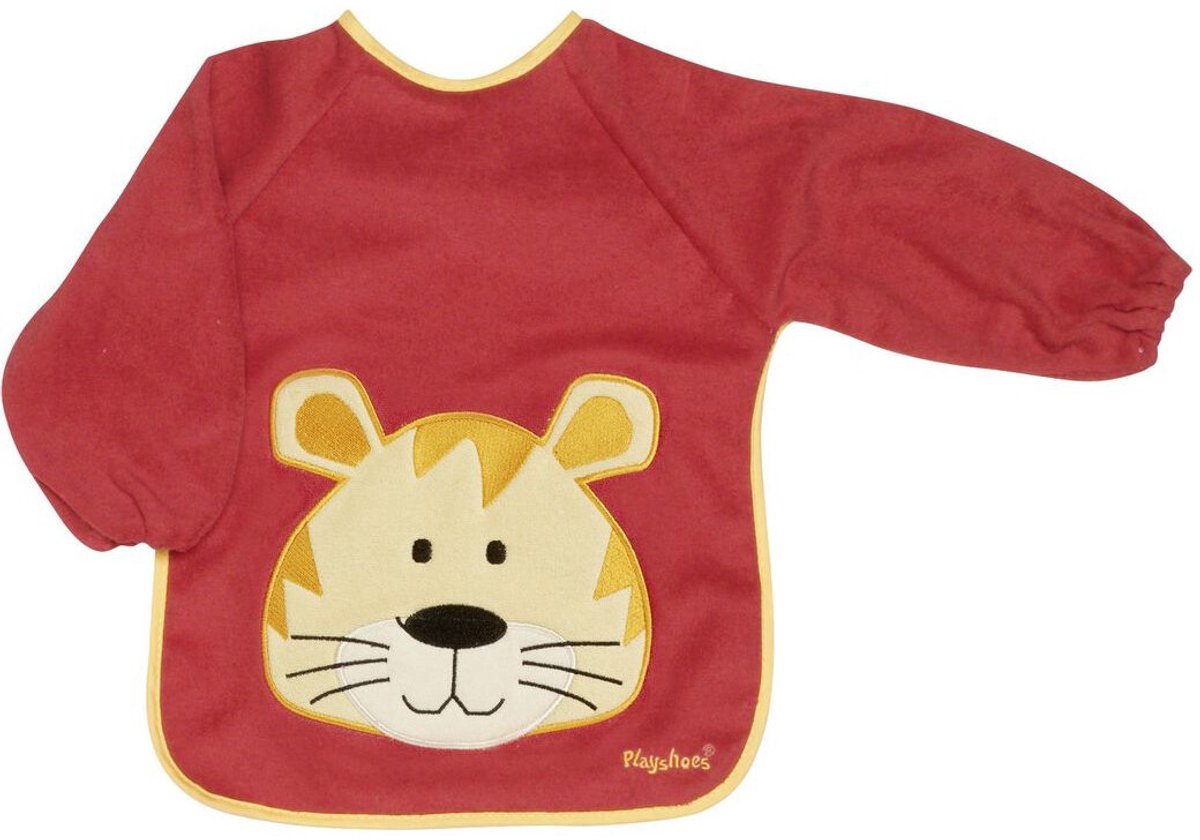 Playshoes - Slabbetje met mouwen met lang sleeves voor kinderen - Onesize - Rood - maat Onesize