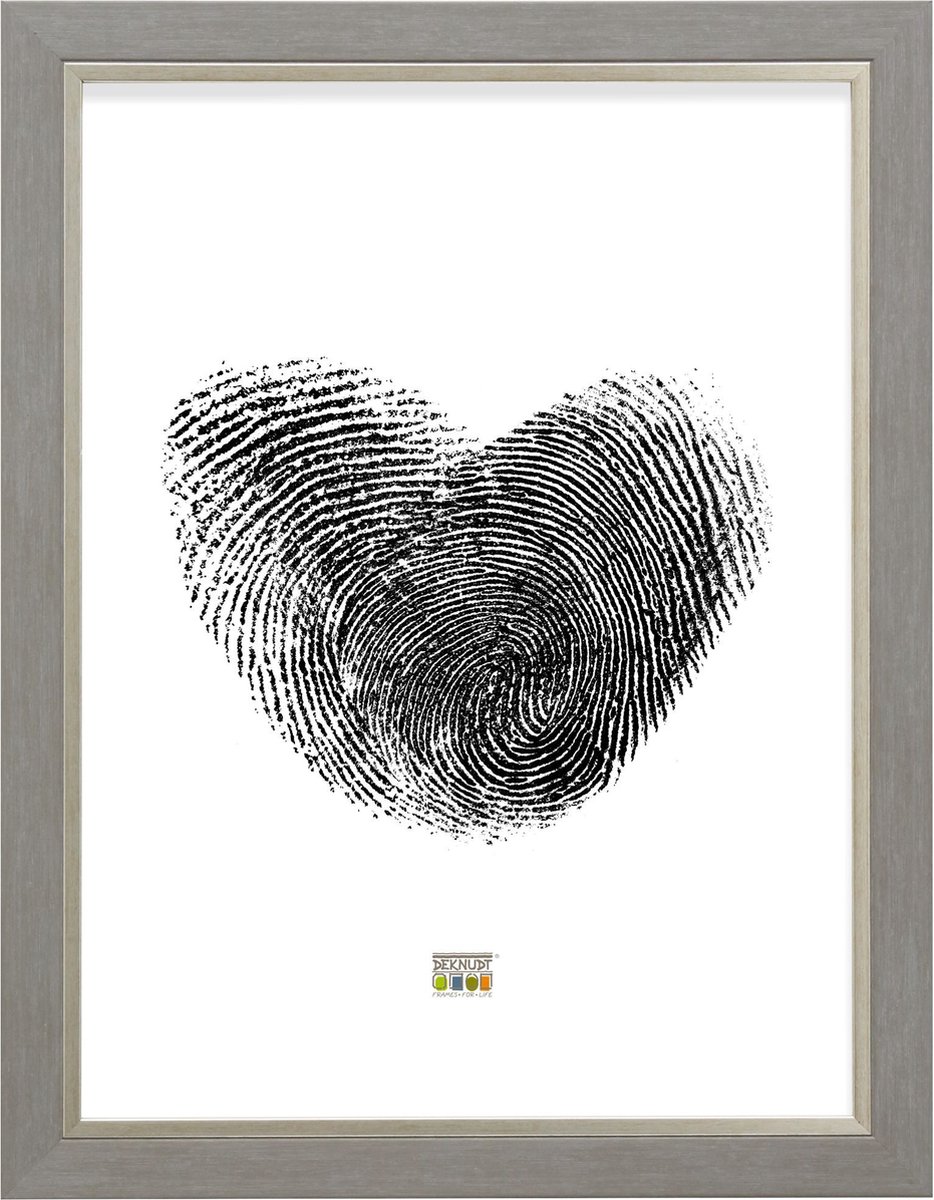 Deknudt Frames fotolijst S45VF3 - grijs met zilverbies - foto 40x60 cm