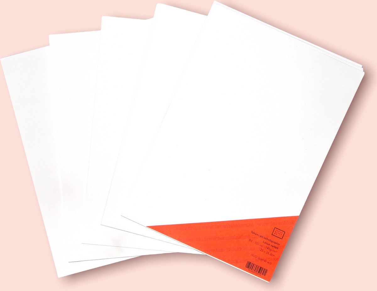 Tekenpapier - Schetspapier - 140 grams HVO wit - B4 - 25x35,3 cm - 100 vel - Premium kwaliteit - Losse vellen