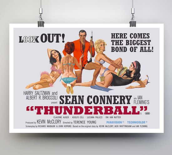 Poster Film Thunderball James Bond 1965 - Filmposter extra dik 200 gram papier