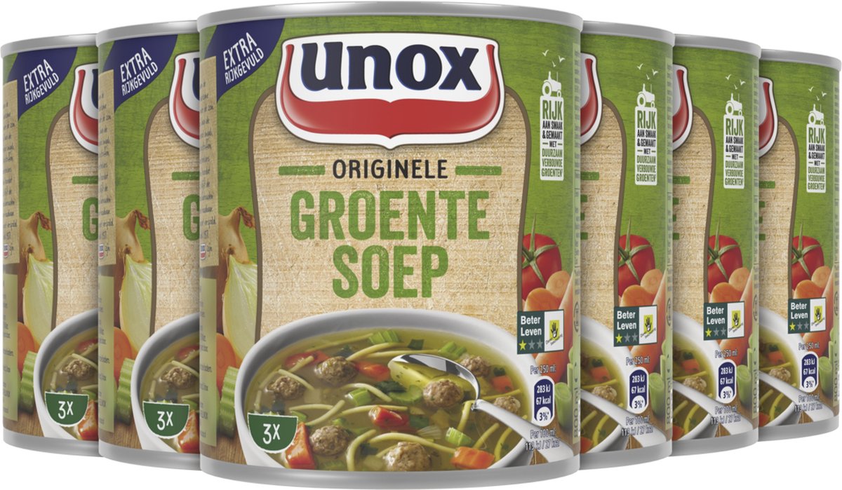 Unox soep Stevige groentesoep - 6 x 0,8 L - voordeelverpakking | bol.com