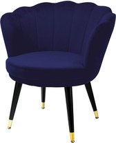 Fauteuil "Soft" - 1 zit - Velvet Donkerblauw - Moderne zetel - B 70 cm - Design fauteuil