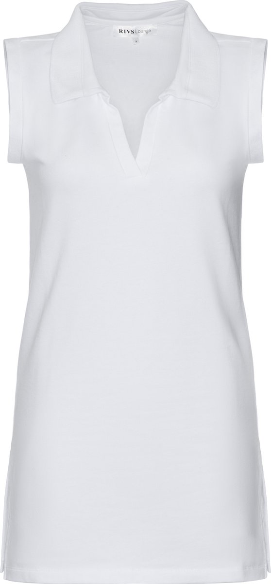 RIVS Lounge Hera Polo Long Shirt white XXL