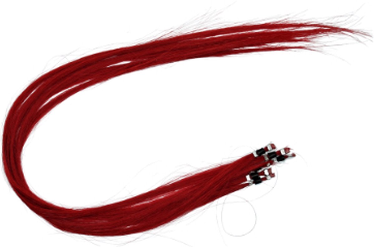 Kinder Funny Color Hair Extensions Rood 35 cm