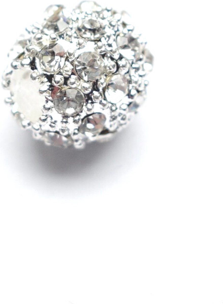 Art & Pearls – 30 Zilverkleurige Juwelen Kralen met Bergkristal – 10 mm