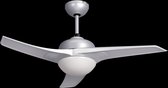 INSPIRE - ARUBA Plafondventilator - 3 Bladen - Licht E27 2x46W - Aluminium & Kunststof - Zilver - Glanzend Uiterlijk