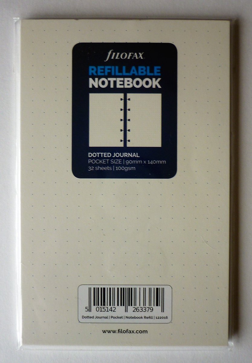 Filofax Notebook Vulling Pocket Wit Dotted