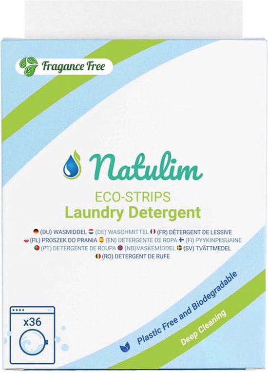 Natulim - Wasstrips - Detergent Sheets - Sans Parfum - Geurloos - 36 wasbeurten
