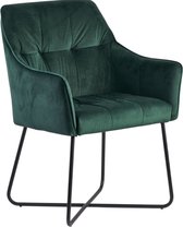 Stoel - Eetkamerstoel - Modern - Velvet Groen - 88x57x59