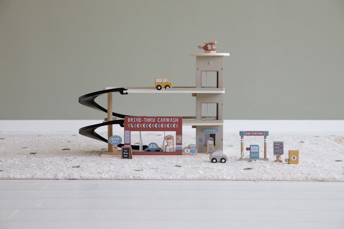 Little Dutch Treinbaanuitbreiding - garage multicolour FSC — afbeelding 11