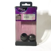 Decomode Gordijnfournituren | Classic | Eindknoppen voor Gordijnrails | 20mm | Bola Black Nickel | 2 knoppen