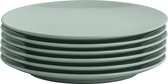 Lite-Body Hermes Ontbijtbord - Set van 6 stuks - Ø20 cm - Aardewerk - Groen Grijs