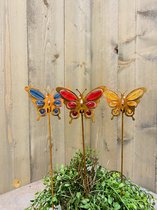 Dream- Set de bouchons de pelouse Living papillons avec photophore-45cm-3pcs