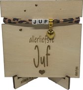 Armband JUF | oranje | cadeau | liefste juf | de liefste ben jij | einde schooljaar | topjuf | origineel cadeau