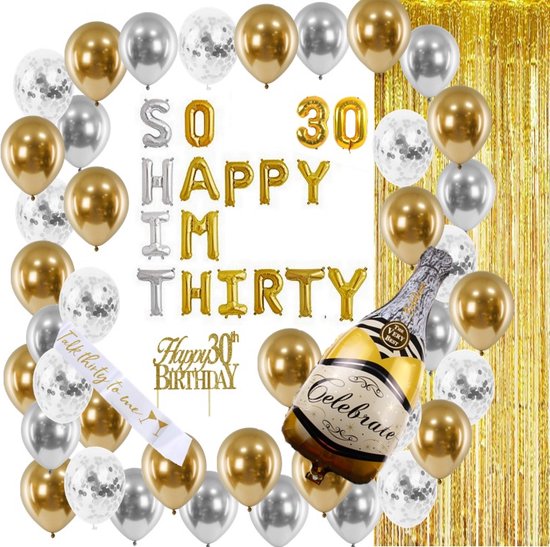 rouw George Eliot timmerman 30 jaar verjaardag - Verjaardag versiering 30 jaar - So Happy Im Thirty -  30 jaar... | bol.com