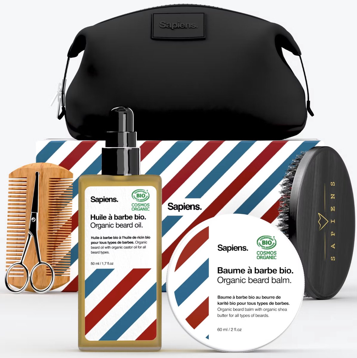 Sapiens. Baardset Verzorgingskit - Giftset voor mannen - Heren Cadeau - Officieel barbiers product