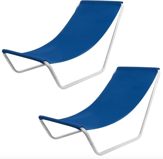 2x In Round Strandstoel met Opbergtas – Opvouwbaar / Inklapbaar – Blauw – Campingstoel – Vouwstoel – Visstoel – Strand Stoel / Stoelen – Lichtgewicht Kampeerstoel – Beach Chair – voor Volwassenen – Outdoor – Camping