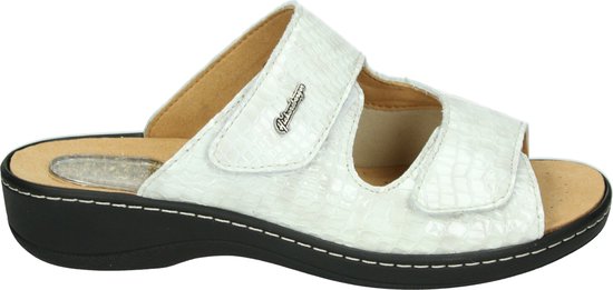 Hickersberger 7170 - Dames slippers - Kleur: Wit/beige - Maat: 40