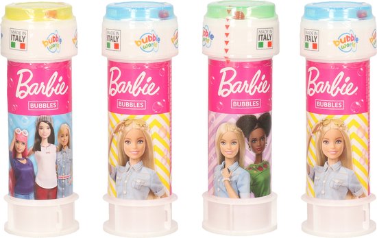 10x Barbie bellenblaas flesjes met spelletje 60 ml voor kinderen - Uitdeelspeelgoed - Grabbelton speelgoed