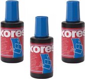 3x Flesjes inkt navulling voor stempelkussens blauw 27 ml