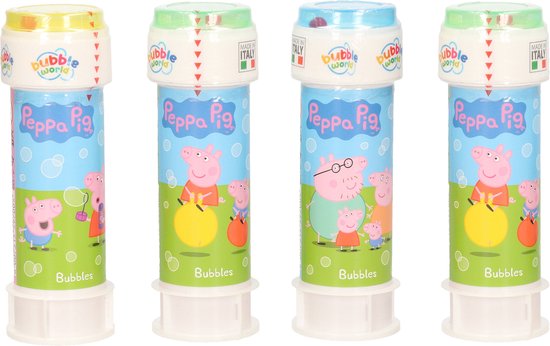 24x Peppa Pig bellenblaas flesjes met spelletje 60 ml voor kinderen - Uitdeelspeelgoed - Grabbelton speelgoed