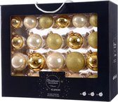 Goud/champagne kerstversiering kerstballen set - 42 delig - kerstbal van glas