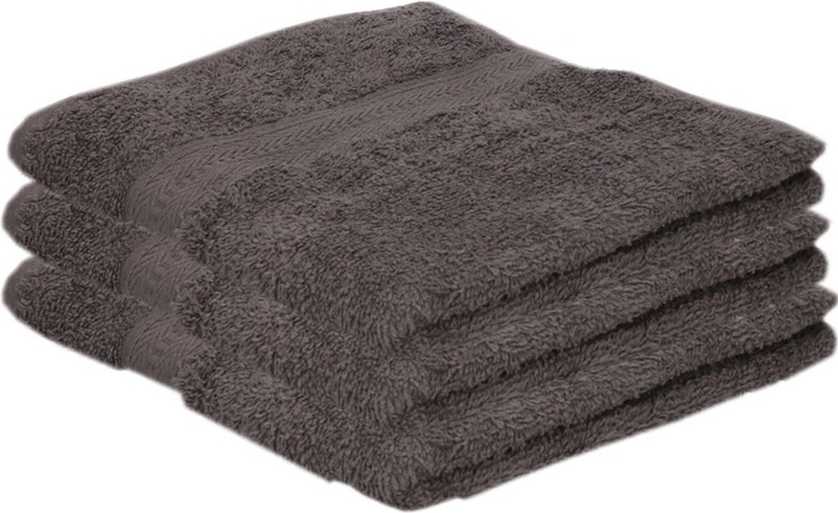 3x Voordelige handdoeken grijs 50 x 100 cm 420 grams - Badkamer textiel badhanddoeken