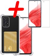 Hoes Geschikt voor Samsung A53 Hoesje Shock Proof Case Hoes Met Screenprotector - Hoesje Geschikt voor Samsung Galaxy A53 Hoes Cover Shockproof - Transparant