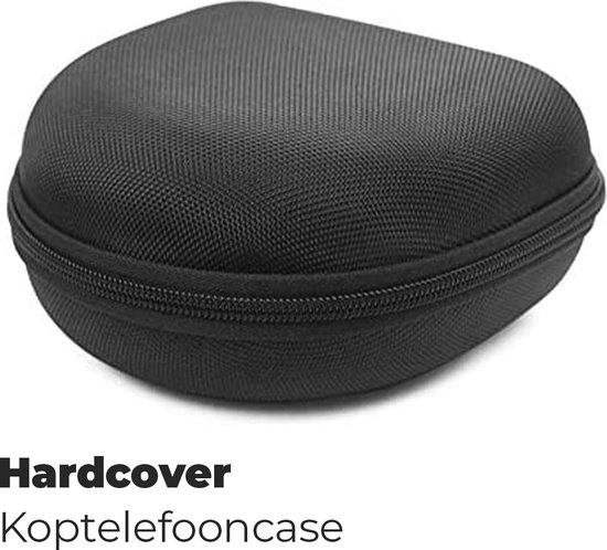 Koptelefooncase - Hardcover Koptelefoon Hoes voor opvouwbare koptelefoons van o.a. JBL, Sony, Bose, Beats by Dre, WISEQ, Marshall - Zwart - Waterbestendig - Stootvast
