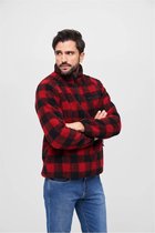 Urban Classics Sweater/trui -5XL- Teddyfleece Troyer Rood/Zwart