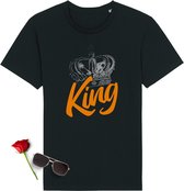 T Shirt Heren en Dames Koningsdag 2023 - King - Zwart - M