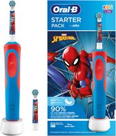 Brosse à dents électrique Oral-B Kids Spiderman avec 2 têtes de brosse - Pack de démarrage - Pour les enfants à partir de 3 ans