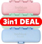 Bablue Pillendoos 7 Dagen - Trendy Blauwe, Groene & Roze Vormgeving - 1+1+1 Deal - Medicijndoosje 7 Dagen - Medicijndoos - Pillendoosje 7 Dagen - Medicijnbox - Pillendoosjes - Medi