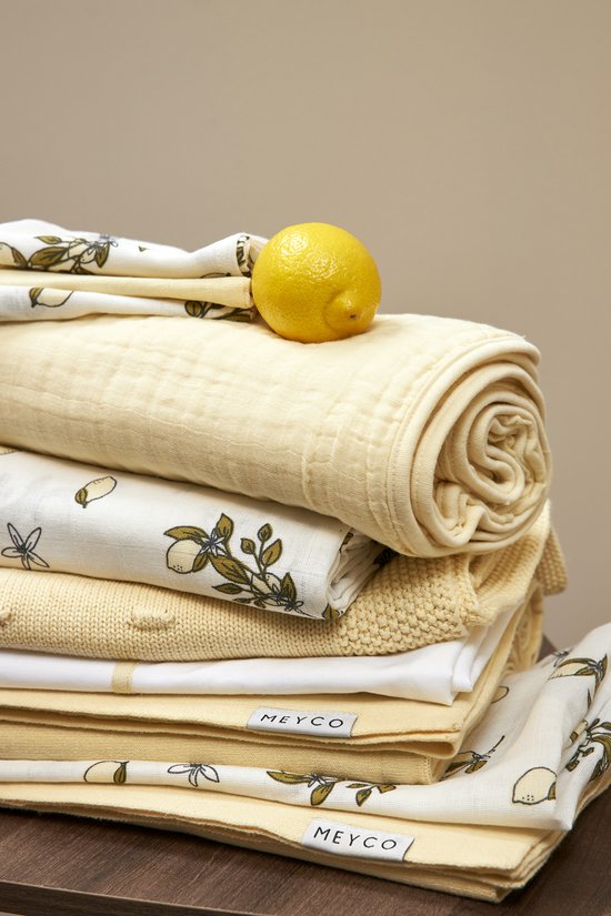 Meyco Baby Lemon hydrofiele doeken - 3-pack - soft yellow - 70x70cm van Meyco — afbeelding 2