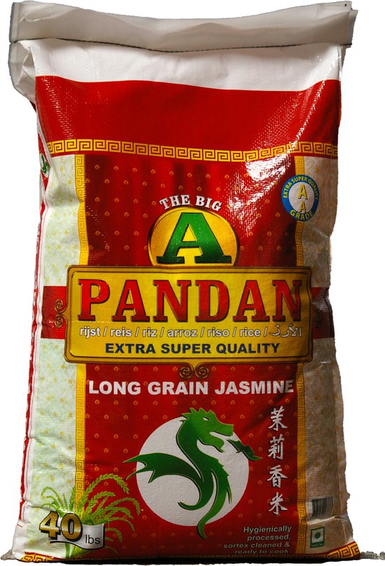 Big A Jasmine Pandan long grain rijst 40 lbs