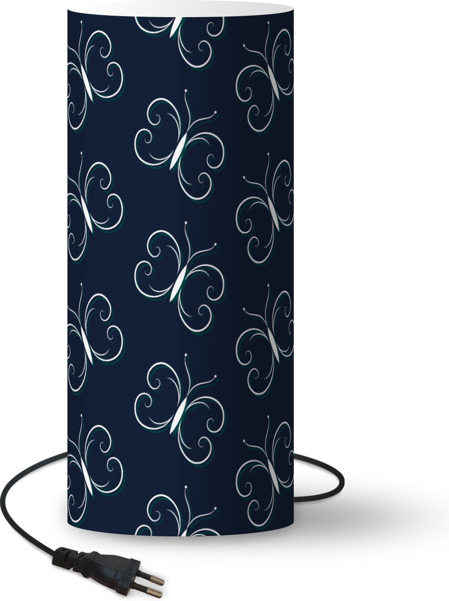 Lamp - Nachtlampje - Tafellamp slaapkamer - Vlinders - Patronen - Dieren - 70 cm hoog - Ø29.6 cm - Inclusief LED lamp