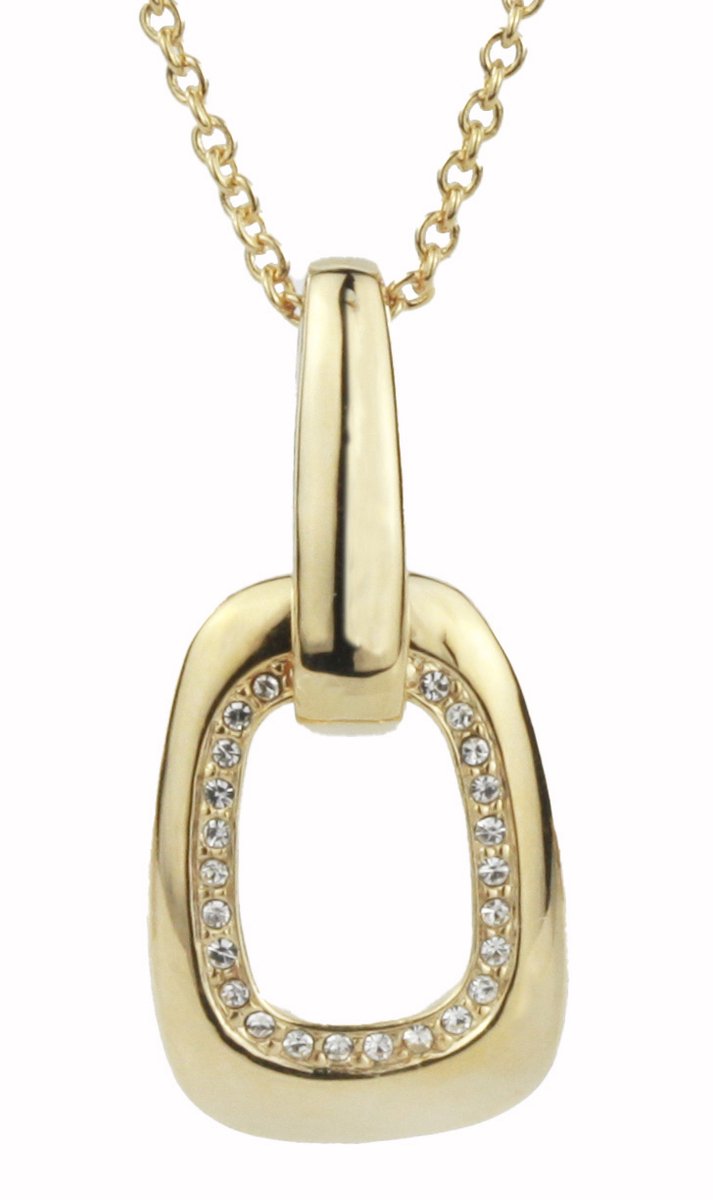 Traveller Ketting met Hanger - Dames - Goudkleurig - Kristal - Preciosa Crystals - Ketting 70 cm - Verguld - 157492
