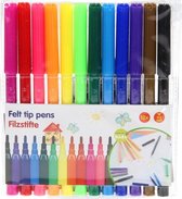 12x Feutres de couleur dans une pochette