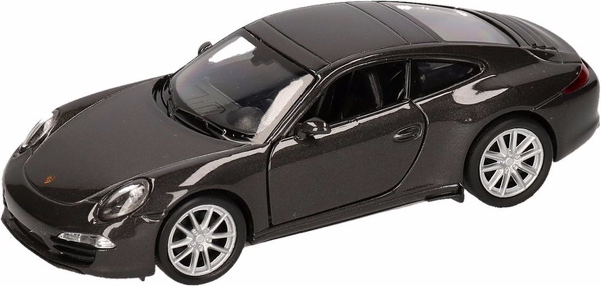 Welly Porsche modelauto - 911 Carrera S - zwart - speelgoed auto - 1:36 - 12 cm