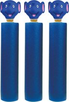 3x Donkerblauw olifanten waterpistool/waterpistolen van foam 26,5 cm met bereik van 6 meter