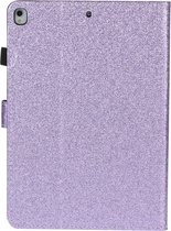 Peachy Shiny Flash Glitter Case Hoes van PU Leer voor iPad 10.2 inch - Paars