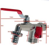 Tuinkraan Tapkraan Tuin Huis Garden Buiten Bewatering Tankschroefverbinding Tapkraan 16 mm Schroefverbinding 1/2'  3/4