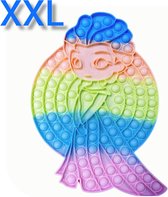 Pop It - 30x25 CM - XXXL - Prinses Elsa regenboog - Speelplezier - Verjaardag cadeau - Kindercadeau - kinderen - Meisje - Jongen - Volwassenen